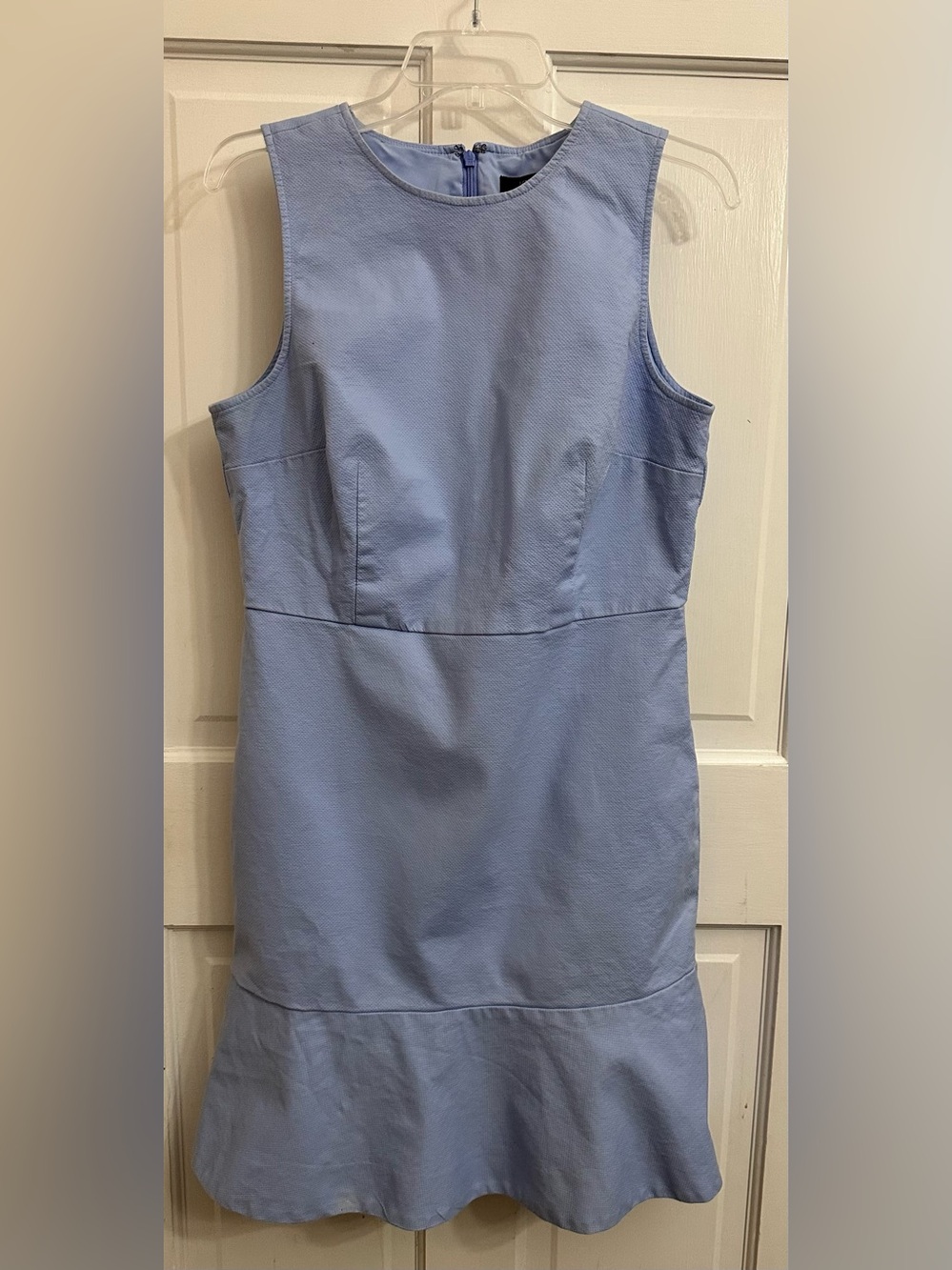 J. Crew Blue Shift Dress with Fluted Hem